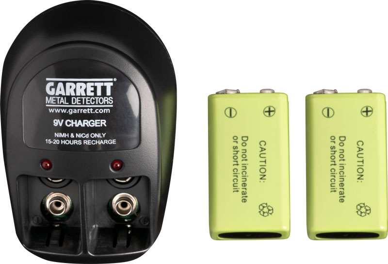 Garrett Rechargeable Battery Kit 2 Ni-MH Battery and 110V Charger 1612000 NEW 