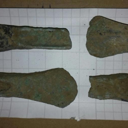 Bronze Age axe head hoard, found by Sophie B.