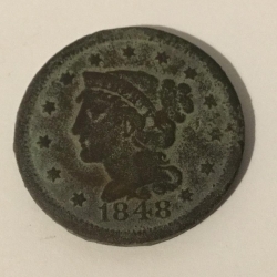 Pièce d’un cent de la tête de Liberty de 1848, trouvée par Henry R.