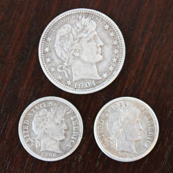 Conjunto de monedas Barber de plata, encontrado por Mike F.