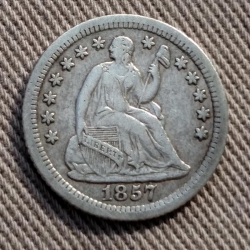 Pièce de 10 cents de Liberty assise 1857-O, trouvée par Josh E.