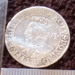 1683 King Charles II silver hammered sixpence, found by James B.