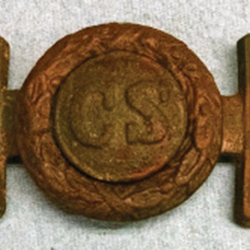 Hebilla de dos piezas de la Guerra Civil, de los Estados Confederados, encontrada por Joe P.