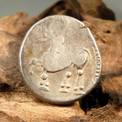 Celtic silver coin—at least 2,200 years old—found by Dejan S.