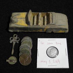 First silver coin and other finds made by Dylan B. with his ACE 200