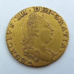 1779 George III gold half guinea coin, found by Andrew C.