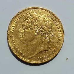 Voller Sovereign-Goldmünze mit Georg IV. aus dem Jahr 1823, gefunden von Phil H.