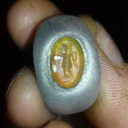Roman silver ring with carved gem, discovered by Mario P.